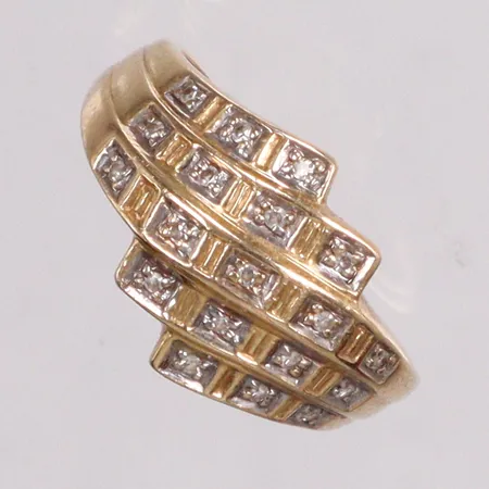 Ring diamanter 19x ca. 0,005ct stl:17¼ 18K Vikt: 4,1 g