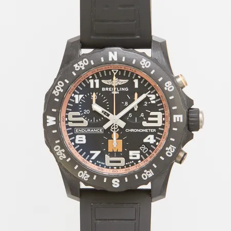 Herrur Breitling Endurance Pro Ironman, quartz, 44mm ref: X82310, snr: 8081972, datum, kronograf, gummiband, bygelspänne, certifikat, box.