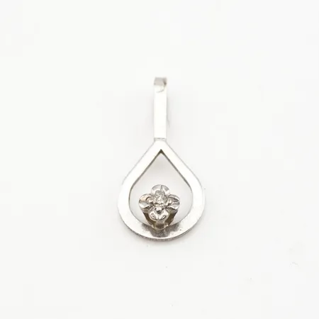 Hänge vitguld med sten, 16x7mm, 18k Vikt: 0,4 g