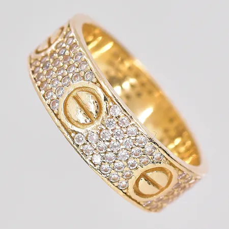Ring vita stenar stl:17¾ bredd 6,4mm OBS! Ej märkesdesign 14K Vikt: 4,9 g