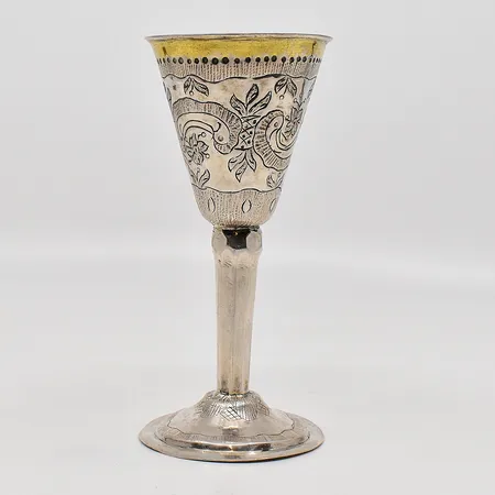 Kalk höjd 12,5cm Ø 5,5cm troligen sent 1700-tal silver 830/1000 Vikt: 56,4 g