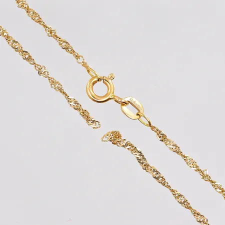 Kedja Singapore längd 45cm bredd 1,5mm trasig länk 18K Vikt: 2,1 g