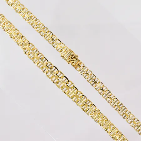 Collier X-länk med stav längd 43,5cm doserad bredd 7,5-10,5mm 18K Vikt: 30,9 g