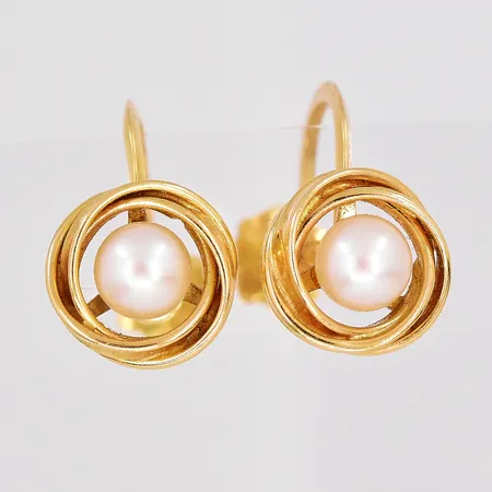 Örhängen Ø 10mm pärlor Ø 4,8mm skruvmodell 18K Vikt: 3,8 g