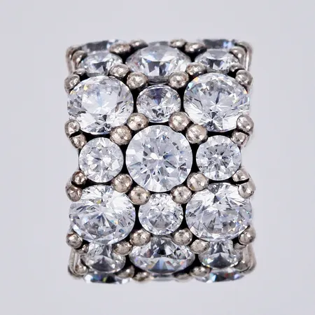 Berlock med stenar Pandora Ø ca 1,1cm bredd: ca 8mm 925/1000 silver  Vikt: 3,3 g