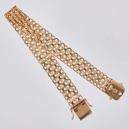 Armband X-länk längd: ca 19cm bredd: ca 12mm UST, Ustav B, Hägersten, år 1967, 18K  Vikt: 19,3 g