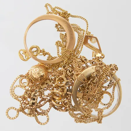 Diverse guld, defekta, slitage, 18K Vikt: 22,9 g