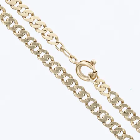 Collier manglad pansarlänk, längd 45cm, bredd 3mm, 18K guld Vikt: 10,9 g