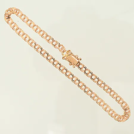 Armband bismarck, längd 18cm, bredd 4mm, 18K, 4,3g