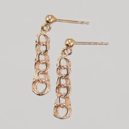 Ett par örhängen Bismarck, längd 20mm, bredd 2,9-5,5mm, stoppar saknas, 18K Vikt: 1,8 g