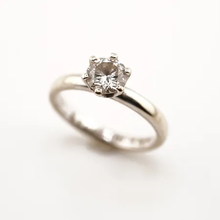 Ring m diamant labbodlad 1,0ct, vitguld, stl 18½(58), 18k, gravyr, originalkvitto från 2022 Vikt: 5,1 g