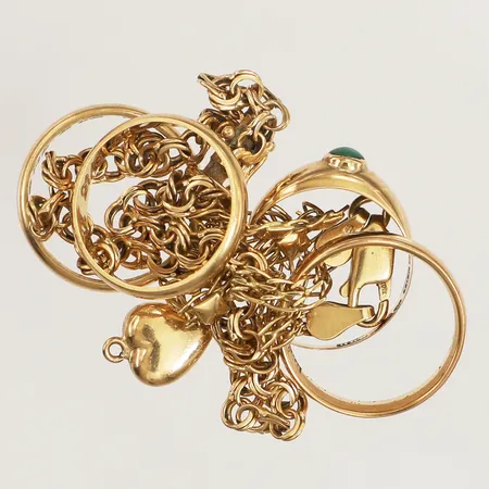 Diverse guld, defekt, 18K  Vikt: 19,1 g