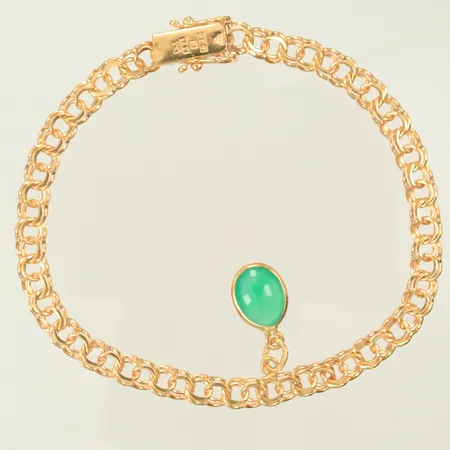 Armband bismarck med berlock, längd 18,5cm, bredd 5-24mm, 18K, 9,5g Vikt: 9,5 g