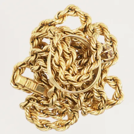 Kedja, defekt, ring, defekt, 18K  Vikt: 18,2 g