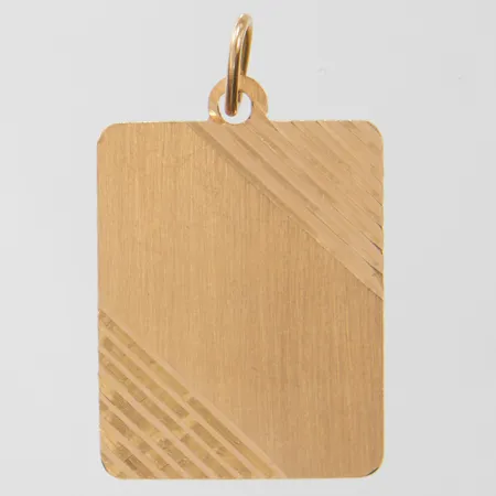 Hänge bricka, längd ca 28mm, bredd 18mm, 18K Vikt: 2,2 g