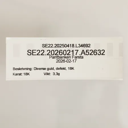 Diverse guld, defekt, 18K Vikt: 3,3 g