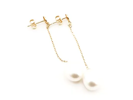 Örhängen m pärlor, 40mm, bredd 9mm, 18k Vikt: 2,6 g