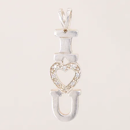 Hänge med vita setnar, 35X7,8mm, repig, silver 925/1000 Vikt: 4,1 g