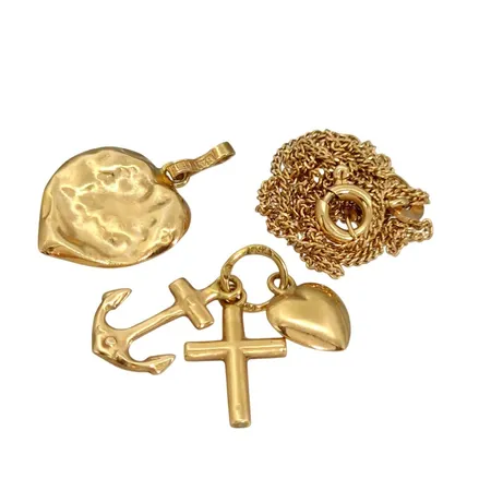 Diverse smycken, 18K guld, defekter Vikt: 3,5 g