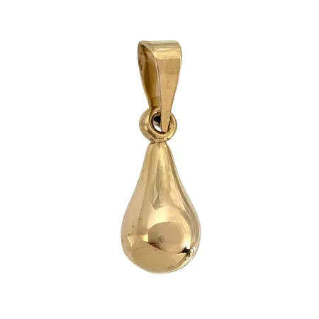 Hänge Droppe, 18K guld, BEH Bengt Hallberg Guldsmeds AB, svensk kontrollstämpel, längd inkl. ögla 15 mm, bredd 5 mm Vikt: 0,4 g