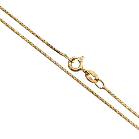 Halskedja Venezia, 18K guld, svensk kontrollstämpel, längd 41,0 cm, bredd 0,8 mm, fint skick Vikt: 2,2 g