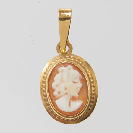 Hänge camé, längd ca 17mm, bredd 8,5mm, 18K, bruttovikt: 0,5g Vikt: 0,5 g