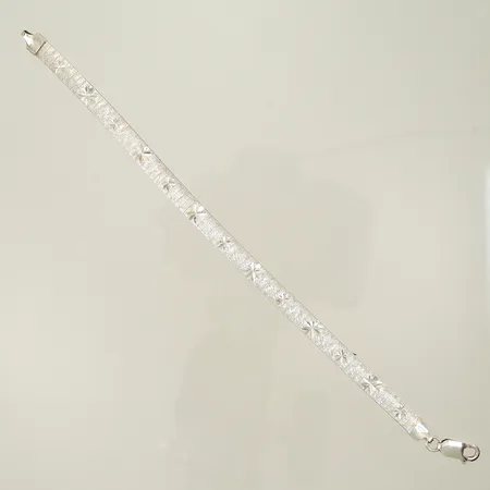 Armband mönstrad, 19cm bredd 6mm, silver 925/1000-delar 10,8g Vikt: 10,8 g