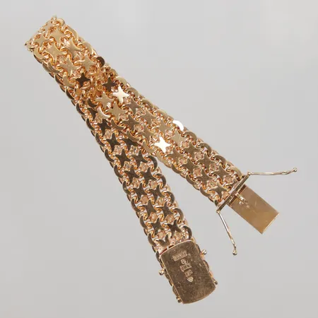 Armband X-länk 17,5cm, bredd 12,6mm, 18K,  Vikt: 36,9 g