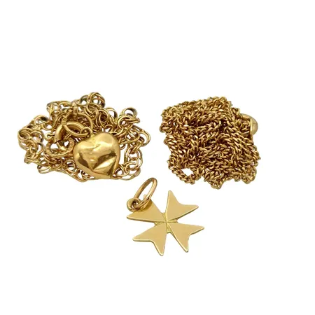 Diverse smycken, 18K guld, defekter och slitage Vikt: 5,9 g