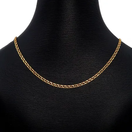 Halskedja Bismarck, 18K guld, N S E Guldvaru Aktiebolag, Köping, svensk kontrollstämpel, längd 42,5 cm, bredd 2,7 mm, fint skick Vikt: 4,2 g