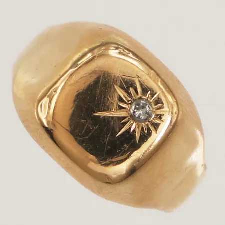 Klackring med diamant, ca0,01ct 8/8-slipad, 18K  Vikt: 4 g