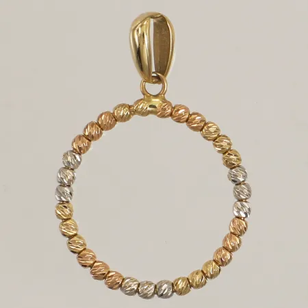 Hänge, trefärgat, längd 29mm, bredd 20,1mm, 18K  Vikt: 1,8 g