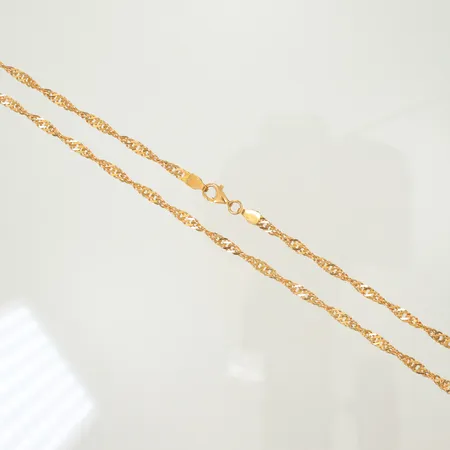 Halskedja singapore, längd 60,5cm, bredd 3mm, 21K, 11,5g Vikt: 11,5 g