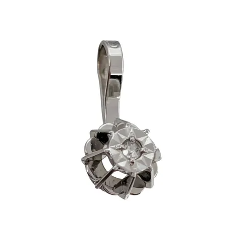 Hänge, 18K vitguld, Diamant 0,005ct, Guldfynd (GFAB), svensk kontrollstämpel, längd inkl. ögla 11 mm, bredd 5,7 mm, fint skick Vikt: 0,4 g