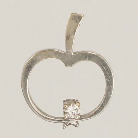 Hänge äpple med diamant, ca 0,04ct, vitguld, 18K Vikt: 1,3 g