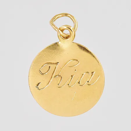 Hänge rondell Ø11mm, gravyr, 18K Vikt: 0,6 g