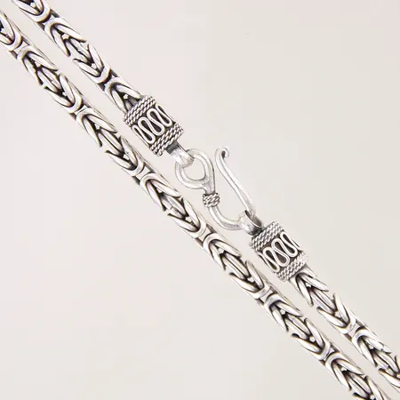 Kedja, rundad Kejsarlänk, längd: 51cm, bredd: 4mm, S-lås, GFAB,  silver 925/1000  Vikt: 47,6 g