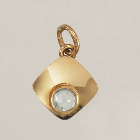 Hänge med blå sten, längd 15mm, bredd 10,5mm, 18K  Vikt: 0,6 g