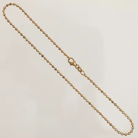 Vristlänk i kullänk, längd 28cm, bredd 1,8mm, 18K  Vikt: 3,9 g