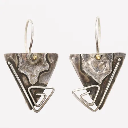 Ett par örhängen, ca 30x20mm, slitage, mindre skeva, 925/1000 silver. Vikt: 3,9 g