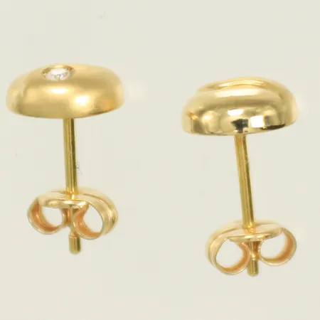 Örhängen med vita stenar, Ø 7mm, 14K, 0,6g