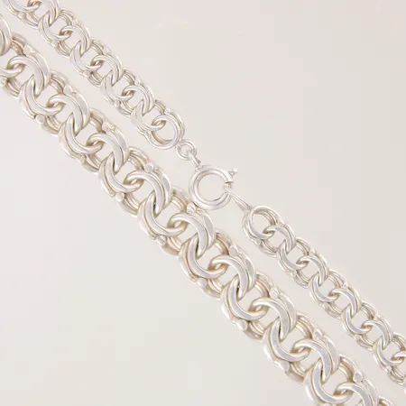 Collier doserad Bismarck, längd: 45cm, bredd: 6-9mm,  silver 830/1000 Vikt: 34,7 g