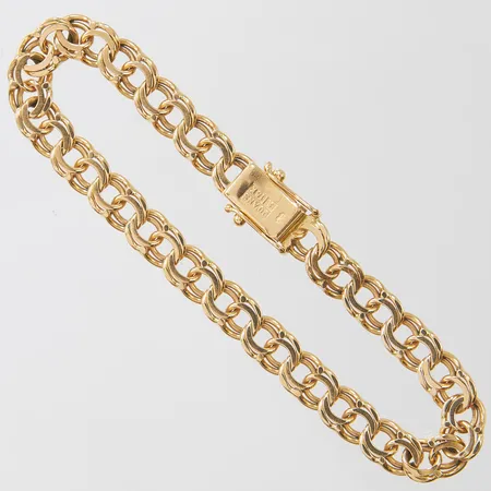 Armband Bismarck, längd ca 18,2cm, bredd 6,5mm, 18K Vikt: 14,6 g