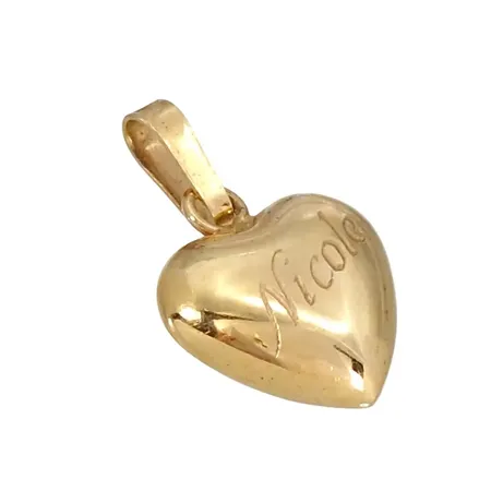 Hänge Hjärta, 18K guld, gravyr Vikt: 1 g