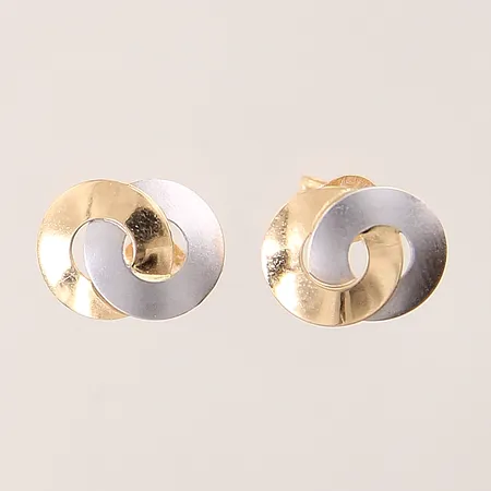 Ett par örhängen, 7X10mm, tvåfärgade, GHA, 18K  Vikt: 0,9 g