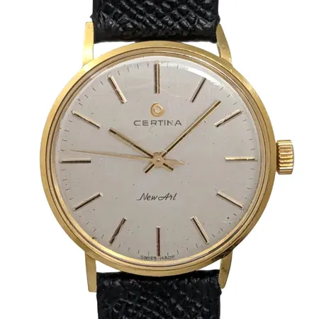 Herrur Certina New Art, 18K guld, Ø33,5 mm, manuell - fungerar, gravyr, boettnummer 441.3810.68, bruksmärken, universal skinnband,  Vikt: 0 g