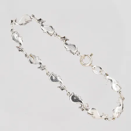 Armband med valar 15cm, 925S/1000 Vikt: 3,9 g