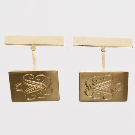 Ett par manschettknappar, Alton, Falköping, 1965, ca 15x15mm, monogramgravyr, 18K guld. Vikt: 8 g