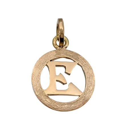 Hänge Bokstaven E, 18K guld, delvis matterad modell, Guldsmed Rolf Nilsson (OWN), längd inkl. ögla 23 mm, bredd 15 mm, fint skick Vikt: 2,1 g