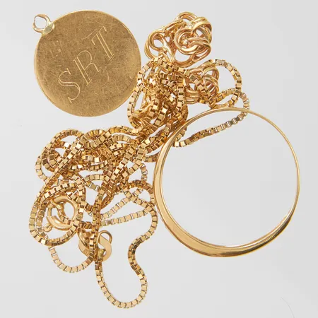 Diverse guld, defekta, gravyrer, 18K Vikt: 5,9 g